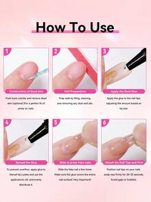 2PCS/1PC Newly Upgraded Quick Drying 10g Semi Solid Nail Glue For Press On Nails Tips No Need For UV Lamp Long Lasting Fake Acrylic Nails Kit Glue Gel - Trong sáng - Xem 6
