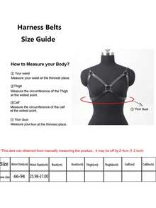 Leather Cage Bra Harness,Punk Chest Bra Harness PU Leather,Dresses Party Accessories,Leather Chest Harness For Women - Black - View 3