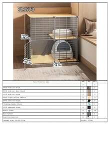 2/3-Layer Enclosed Cat Cage, Indoor Cat House, Warm For Winter, On , Suitable For Villa - Multicolor - View 19