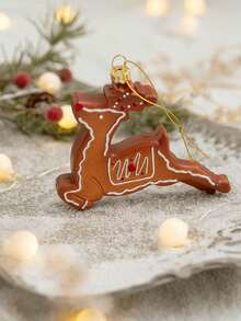 1 pieza Decoración colgante de plástico para el árbol de Navidad con forma de hombre de jengibre, copo de nieve, reno y galleta, adorno navideño para fiesta de Navidad, Halloween, decoración de Halloween