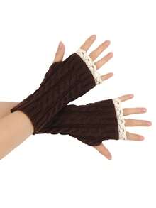 Mantenha-se aquecida e estilosa: Luvas sem dedos de pelúcia com estampa argyle para mulheres - Perfeitas para o inverno! Luvas - Aquecedores de braço com punho de pelúcia macia, design sem dedos, resistentes ao frio, cobertura de pulso versátil para outono e inverno - Acessórios de mão elegantes, grossos e aconchegantes. Luvas sem dedos de pelúcia com estampa argyle para mulheres - Luvas de inverno quentes com forro térmico macio, palma antiderrapante e padrão de tricô estiloso - Perfeitas para atividades em clima frio.