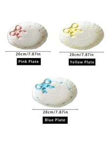 1个手工可爱小巧陶瓷马克杯，采用3D蝴蝶结设计，优雅的茶杯碟套装，适合下午茶和甜点享用。 - 彩色 - 查看 3