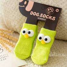 All Season Pet Socks - Cute Big Eyes Cartoon Knitted Cotton Socks Suitable For Small To Medium Dogs (Chihuahua, Pomeranian, Teddy), Anti-Slip And Warm Pet Paw Covers