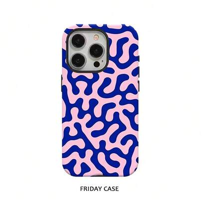 Fashionable Abstract Pattern Phone Case, Compatible With 17, 17 Pro, 16 Pro Max, 15P, 13, 11, 12, XS, 8 Plus And 7, Glossy Two-In-One Design, Cute Rectangular Phone Case, Animal Pattern, Smartphone Case, Phone Accessories, Cute Phone Accessories, Smooth Material, Protective Case, Fashionable Accessory, Suitable For Young People And Fashion Enthusiasts