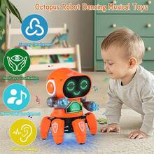 TendenciaJuguete Robot Bailarín, Juguete Robot con Música y Luz, Juguete con Forma de Pez de Seis Garras, Juguete Educativo Interactivo Bailarín para Niños 4-8 Años Navidad (Blanco)Calidad premium - Rosa - Ver 2