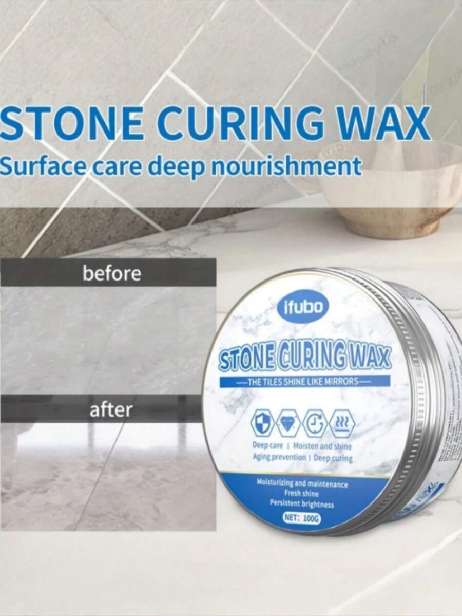 1 Bottle Coconut Oil Tile & Marble Polish Wax - Concentrated Stone Care Enhancing Gel, Suitable For Home Cleaning (Random Shipment Of New And Old Models)