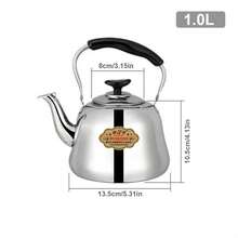 不锈钢鸣笛水壶 - 镜面抛光，可折叠手柄，快速沸腾，容量2升至7升，适用于家庭和餐厅 - 彩色 - 查看 9