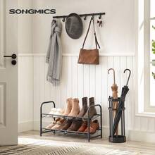 SONGMICS Shoe Rack, 2 Tier Shoe Organizer For Closet, Holds Up To 8 Pairs Of Shoes, Shoe Rack For Front Door Entrance, Metal Shoe Shelf With Adjustable Tilt Angle, For Entryway - 黑色 - 查看 1