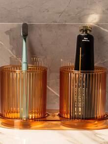 2 Pieces Transparent Minimalist Mouthwash Cup Set, Bathroom Accessory Set - Couple Mouthwash Cup Set, Transparent Design, Suitable For Home And Travel. Light Luxury Couple Wash Cup And Dental Cup Set. Bathroom Tools, Household And Daily Necessities, Convenient And Practical