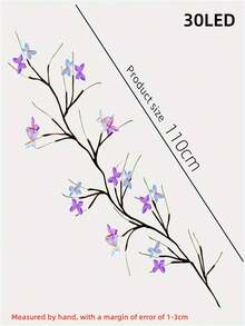 1pc Flexible LED Willow Vine & Butterfly Tree Fairy Lights - 8-Mode USB-Powered With Floral Design, Warm White Glow For Bedroom Decor, Mother'S Day, Valentine'S Gift, Holiday Lighting | Enchanting Ambiance | Flexible LED Lights, Best For Christmas, Perfect For Thanksgiving