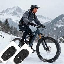 2pcs Bicycle Tire Anti-Slip Pads - Heavy Duty Anti-Slip Grip, Adjustable Easy-To-Carry 7-Teeth Ice Cleats, Suitable For Mountain/Road/Commuter Bikes - All-Weather Tire Tread Pattern, Enhanced Traction On Snow, Ice, Mud, Sand - Winter Bicycle Safety Accessories, Bicycle Tires, Snow Riding, Textured Grip Design