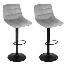 Tabouret de Bar Scandinave - Lot de 2/Lot de 4 - Chaises de Bar - Chaise Hauteur - Hauteur réglable - Tabourets de Bistro - Capacité de charge 120kg - Gris pâle - Voir 13