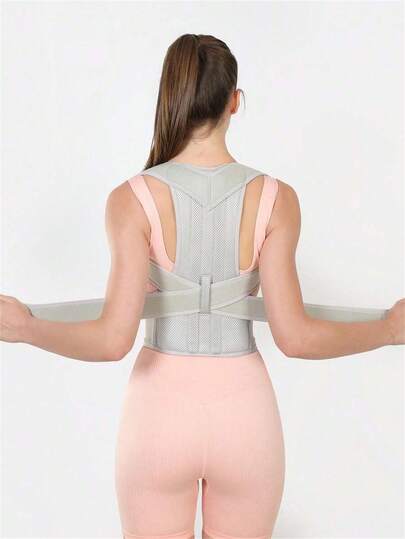 1pc Unisex Back Posture Corrector, Relieves Back Pain - Corrects Scoliosis, Improves Posture, Provides Lumbar Support And Shoulder Alignment, Fully Adjustable Back Support With Body Straps And Braces