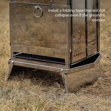 Portable Foldbare Campfeuerofen aus Edelstahl, Überlebens-Raketenofen, geeignet für outdoor-Kochen, Picknick, Wandern und BBQ. - Silber - Übersicht 9