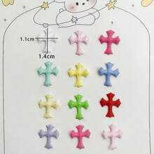 20/50 Pcs Multicolor Fabric Star/Heart /Cross/Angel Wing/Crown/Musical Note Patches, Suitable For Sewing Projects,DIY Crafts, Clothes, Hat Headdress, Bags, Jackets, Dresses ,Christmas And Party Decoration, Hair Clip Accessories And Handicrafts, Best For Christmas - Multicolor - View 8