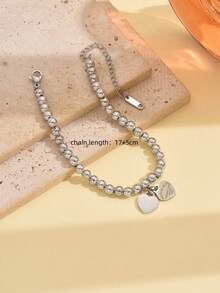 1 件复古简约心形链手链，简约百搭，适合日常佩戴情人节、妈妈、母亲、母亲节、礼物 - 金色 - 查看 12