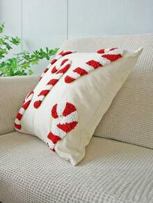 Christmas Candy Cane Pillow Cover, Without Filler, Christmas Home Decor Cushion Cover, Suitable For Home, Bedroom, Sofa, Living Room Decor, Applicable For Christmas, Thanksgiving, New Year Christmas Decorations Christmas Decorations Home
