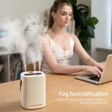 Máy tạo độ ẩm ban đêm LED 3 vòi phun không gây tiếng ồn, 3 chế độ phun sương, bình chứa nước 300ml - Nguồn điện USB, chức năng hẹn giờ, bảo vệ chống cháy khô, diện tích phủ sóng trên 45㎡, 3 chế độ hoạt động, thích hợp sử dụng cho phòng ngủ, bàn làm việc và gia đình, máy tạo độ ẩm phòng ngủ, máy tạo độ ẩm để bàn, máy tạo độ ẩm hiện đại - Nhiều màu - Xem 6