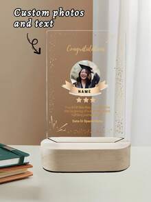 Customized Acrylic Trophy With Wooden Frame, Can Customize Photos And Text, 8 Styles, Designed Specifically For Thanking And Honoring Retired Employees, Transparent Sports Trophy, Appreciation Gift, Personalized Gift - Multicolor - View 14