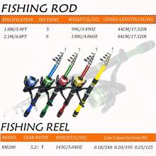 ZULE 2.1m Fishing Rod Set, Includes Foldable Fishing Pole, Spinning Reel, Freshwater Fishing Rod And Reel Combo, Best Gift Set For Christmas, Halloween, Thanksgiving - Multicolor - View 5