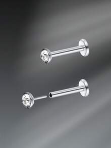 CIZME 2 khuyên xỏ môi G23 bằng titan dành cho nam nữ, khuyên xỏ môi đính đá CZ trong suốt 18G, trang sức xỏ môi, trang sức xỏ môi hàng đầu bằng đá Cubic Zirconia 2mm 2.5mm 3mm 4mm - Khuyên môi - Xem 12