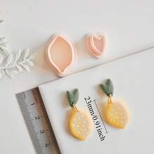 2pcs/Set Fruits Series Cutting Molds Lemon Tangerine Strawberry Shape Polymer Clay Cutters Soft Pottery Clay Molds For DIY Earring Making