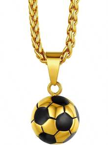 Richsteel 3D/Basketball/Soccer/Baseball Ball Boxing Glove Cool Pendant Men, 316L Stainless Steel Sneaker Chain,Sport Fan Jewelry - 01-steel Football - View 9