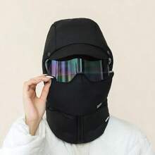 Joyhnny Polardefender Fanyil Polardefender Winter Windproof Full Cover Balaclava with Glasses 4-in-1 Ski Hat Full Coverage Thermal Mask with Glasses - Blanco y negro - Ver 3