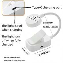 1 szt. Regulowana lampka nocna przy łóżku, trzy tryby oświetlenia, miniaturowa lampka do czytania, odpowiednia do czytania i nauki w nocy, lampka do czytania w sypialni, mini lampka do czytania, lampka do czytania z ładowaniem USB, oświetlenie nocne, lampka do nauki, przenośna lampka, nowoczesna lampka nocna, konstrukcja, światło, regulowana jasność, dekoracja sypialni