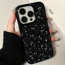Una funda de teléfono con patrón de estrellas de cielo estrellado hecha de material TPU con un diseño de envoltura completa de gran orificio, que ofrece un buen agarre y protección contra colisiones y caídas. Es resistente a la suciedad, huellas dactilares y cuenta con una absorción de impactos antideslizante y engrosada. Compatible con modelos como  16/16 Pro Max/15/14/13/12/11 Pro Max, es práctico y estéticamente agradable, lo que lo hace adecuado como. - Estilo 1 (1 pieza) - Ver 4