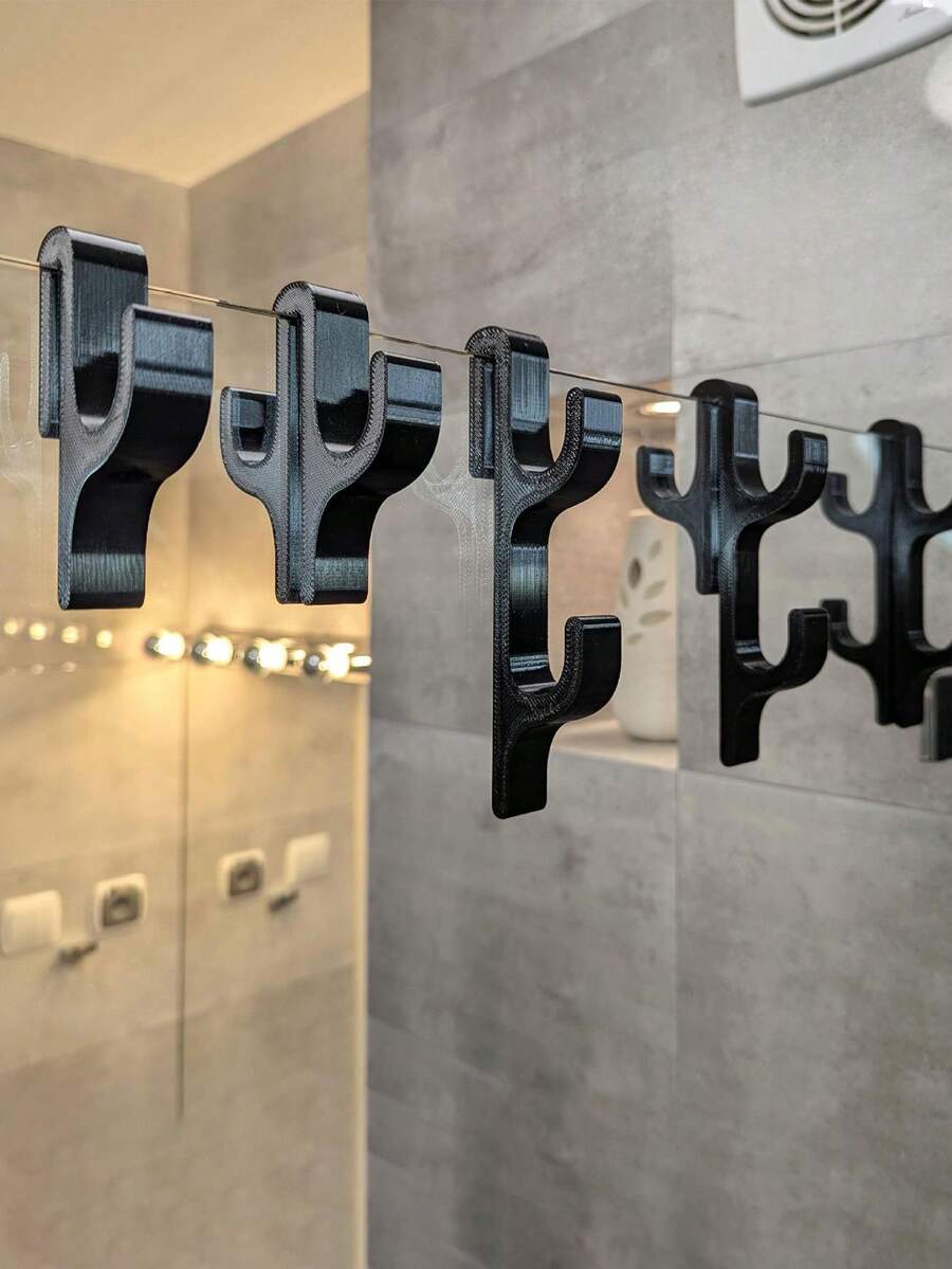 Portable Shower Hook And Glass Door Clip Organizer For Bathroom – Multi-Functional, Space-Saving Shower Accessory With Quick-Install Design, Universal Clip For Towel, Rug, Bath Accessories, , Sturdy Holder For Glass Panels, Ideal For Small Bathrooms, Modern Home Organization Solution, Easy To Use And Clean - Multicolor - View 1