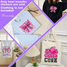 6 قطع ملصقات نقل حراري بسلسلة زخرفة الفيونكة الوردية، ملصقات فينيل مربعة ملونة، رقع قابلة للغسل للكي، مناسبة للخياطة والأعمال اليدوية والموضة، ملصقات DIY للملابس والحقائب الظهر - متعدد الألوان - مشاهدة 6