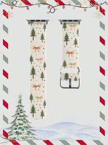 SENBONO [Pasek do inteligentnego zegarka z motywem świątecznym] 1-częściowy silikonowy pasek do inteligentnego zegarka, kompatybilny z zegarkiech, pasuje do rozmiarów koperty 38/40/41/42/44/45/46/49 mm. Kompatybilny również ze smartwatchsung, Huami, Garmin i Honor o standardowej szerokości mocowania 20/22 mm. Prezent świąteczny dla kobiet/mężczyzn