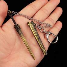 Mini Metal Sword Set Keychain Accessories, Vintage Toy Pendant Collection, Military Theme, Durable Metal Structure, Suitable For Game & Anime Fans, Teenagers (7-14 Years Old) - Multicolor - View 17