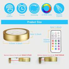 Gold Battery Operated Picture Light, Wireless Picture Lights For Wall With Remote Dimmable Timer,3 Lighting Modes Pictures Frame Light For Artworking,Magnetic Painting Lights Wall Decor - Vàng (Chạy bằng pin) - Xem 2