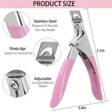 1pc Adjustable Magnetic Nail Clipper, Stainless Steel Nail Trimmer, Suitable For Artificial Fake Nails Tips - Multicolor - View 4