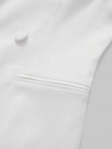 Đầm midi thanh lịch, thắt eo, thích hợp cho công sở, màu trắng, kiểu blazer, mùa xuân. - trắng - Xem 11
