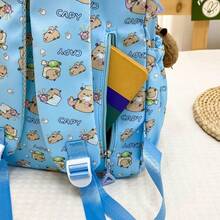 Fashion Men's Capybara Pattern Backpack, Large Capacity Backpack For High School/College Students, Outdoor Travel, Commuting, Campus, Cartoon, High School, Back To School, Perfect Christmas Gift - Multicolor - View 4