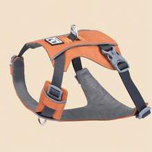 HP604-- 狗用背带，反光软垫日常背带，带双牵引带夹，可调节，轻便，适合所有狗狗夜间训练或散步时使用，反光