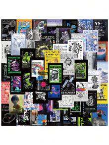 60pcs Fantasy Acid Art Sticker Pack - Reusable, PVC, Asymmetrical Shapes For DIY Decorating Laptops, Skateboards, Water Bottles & More - Cute Cartoon Doodle Designs, Love, Poster, Adults Suitcase, Party Decoration Gift, Perfect For Winter, New Year