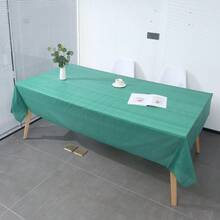 قطعتان من الأغطية البلاستيكية المُستهلَكة للطاولات، سفرة طاولة بيضاء مُستهلَكة بلون أحادي بسيط للاحتفالات