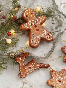 1 pieza Decoración colgante de plástico para el árbol de Navidad con forma de hombre de jengibre, copo de nieve, reno y galleta, adorno navideño para fiesta de Navidad, Halloween, decoración de Halloween