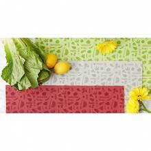 DII Kitchen Millennium, forros lavables y no adhesivos para contenedores y estantes de refrigerador - Incluye 6 que se pueden cortar en verde - Dhalia Tango Rojo - Ver 6