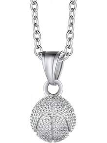Richsteel 3D/Basketball/Soccer/Baseball Ball Boxing Glove Cool Pendant Men, 316L Stainless Steel Sneaker Chain,Sport Fan Jewelry - 02-steel Basketball - View 1