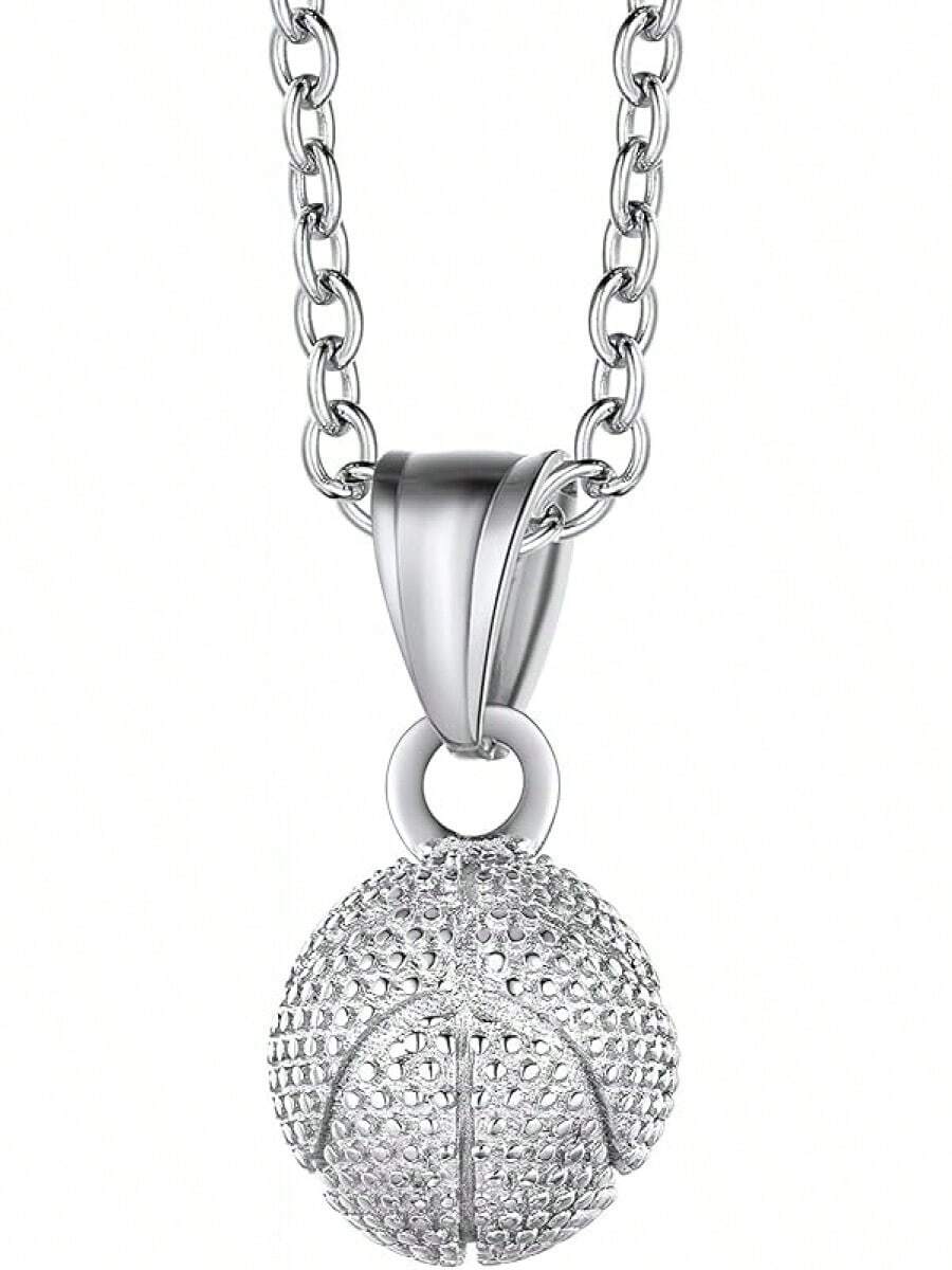 Richsteel 3D/Basketball/Soccer/Baseball Ball Boxing Glove Cool Pendant Men, 316L Stainless Steel Sneaker Chain,Sport Fan Jewelry - 02-steel Basketball - View 1