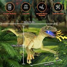 Dinosaurios Control Remoto de 2.4 Ghz |   Juguetes de Dinosaurio RC para Niño Niña |   Juguete de Robot Velociraptor Caminante de Simulación con Luces y Sonidos Rugidos |   Regalos para Navidad Cumpleaño - 1 - Ver 5