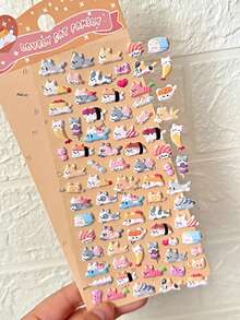 卡通泡沫贴纸，适用于日记本、笔记本、行李箱装饰、手工配件、笔记本材料，可爱贴纸，趣味贴纸，高品质印刷，自粘贴纸，装饰贴纸，手工贴纸，DIY装饰，旅行用品，贴纸 - 彩色 - 查看 11