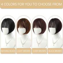 10 Inch Synthetic False Bangs Clip-In Bangs Extension Natural Neat Fake Fringe Topper Hairpiece Invisible Clourse Hairpieces - Multicolor - View 10