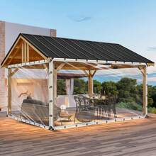 Clear Tarps Heavy Duty Water Resistant,14Mil Thickened Transparent Tear Resistant PVC Vinyl Tarpaulin Enclosurewith Grommets And Reinforced Edges For Patio,Porch And Outdoor - 透明 - 查看 20