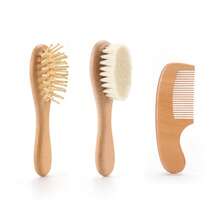 RANCAI 1/2/3 件套梳子套装，包含一把柔软的山羊毛梳和一把木质儿童梳，男女通用 - 彩色 - 查看 11